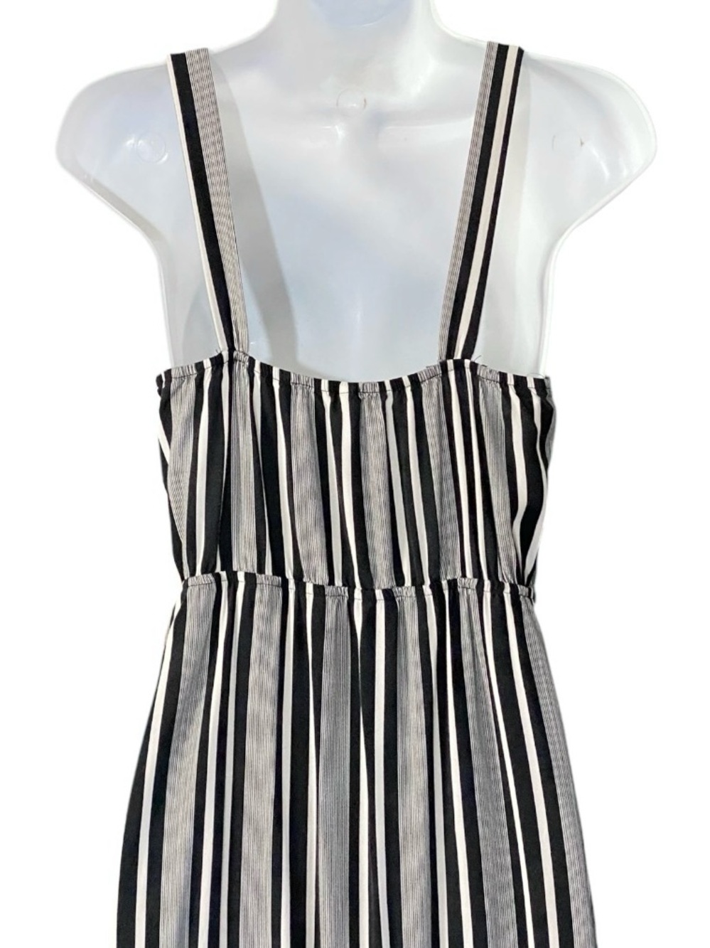 Xhilaration Black Striped Sundress Sz Small Button Front Nautical Coastal Resort - Picture 6 of 9